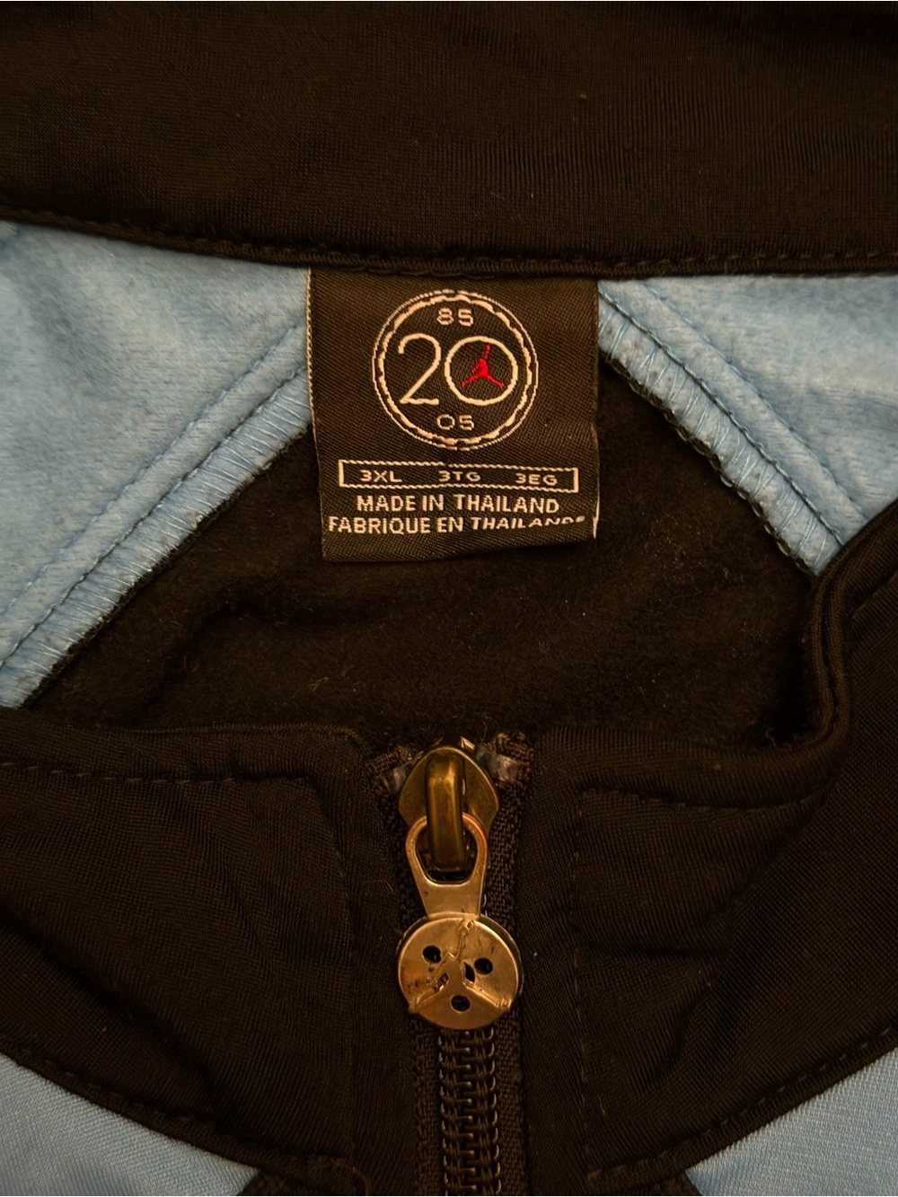 VTG Air Jordan Jacket Mens 3XL UNC Black Blue Full Zip Jumpman Logo Track Retro - Picture 5 of 5